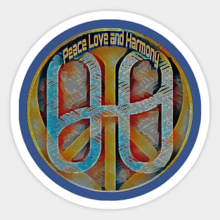 Peace Love & Harmony ONE Neon Sticker